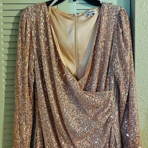 Nanette Lepore Rose Gold Sequin Size 12 Party, Christmas, Wedding Guest DressNWT